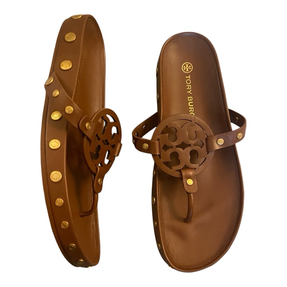 Tory Burch Coin Cloud Miller Natural Tobacco Sz 10.5